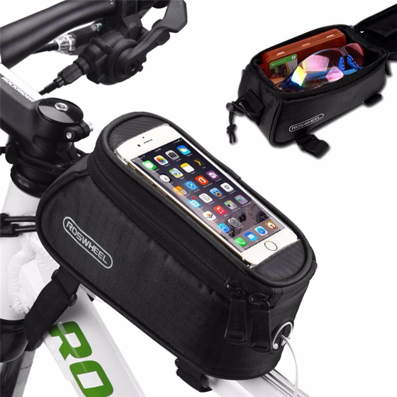 Cycling Handlebar Bag Frame Front Top Tube Bag PU Material Waterproof Touch Screen Protector MTB Moutain Road Bike Bicycle Bag